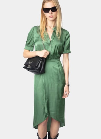 Robe midi cintrée à manches courtes ZADIG&VOLTAIRE Vert